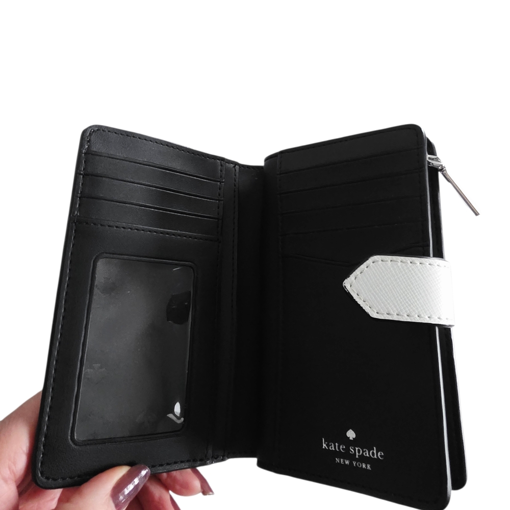 Kate Spade Madison Staci Colorblock Medium Compact Bifold Wallet Nimbus Grey - Picture 5 of 7
